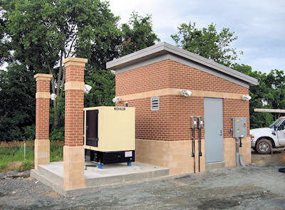Control building with 40KW standby generator.